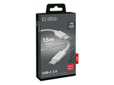 SBS Câble USB-C / USB-C tressé 60W 1.5m Blanc