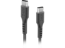 Charger l&#39;image dans la galerie, Deux câbles USB-C, gris, avec la marque SBS, sur un fond noir.
