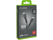 Charger l&#39;image dans la galerie, Boîte de câble USB-C avec une longueur de 3m et le texte &#39;25 watts&#39;.
