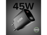 SBS Chargeur 1xUSB-C 45W LCD Noir