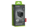 SBS Chargeur 1xUSB-C 45W LCD Noir