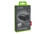 SBS Chargeur 1xUSB-C 65W & 1x USB-A 18W Noir