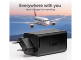 SBS Chargeur 1xUSB-C 65W & 1x USB-A 18W Noir