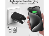 SBS Chargeur 1xUSB-C 65W & 1x USB-A 18W Noir