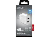 SBS Chargeur 2xUSB-C 45W Blanc
