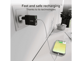 SBS Chargeur 2xUSB-C 65W & 1x USB-A 60W LCD Noir