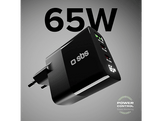 SBS Chargeur 2xUSB-C 65W & 1x USB-A 60W LCD Noir