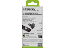 Charger l&#39;image dans la galerie, Emballage du chargeur de voiture FM avec spécifications. L&#39;appareil noir et l&#39;écran du téléphone sont affichés.
