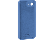 Charger l&#39;image dans la galerie, Intérieur de coque de téléphone bleu. Intérieur en tissu bleu avec découpes pour téléphone et caméra.
