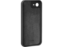 Charger l&#39;image dans la galerie, Coque de téléphone noire avec intérieur gris foncé. La coque a une ouverture pour la caméra et une découpe latérale.
