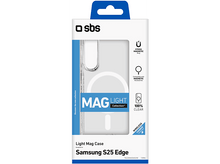 Charger l&#39;image dans la galerie, Un emballage de coque de téléphone. La marque &#39;sbs&#39; est en haut. La coque est transparente, pour Samsung S25 Edge.
