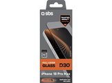 SBS D3O Full Cover Glas avec applicateur  Protecteur d'écran pour Apple iPhone 18 Pro Max Transparent