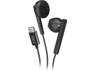 Écouteurs noirs avec connecteur USB-C, avec le logo 'sbs'.