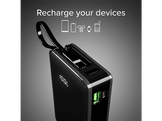 SBS Powerbank 1xUSB-C & 1x USB-A & int. USB-C 20000mAh 10W LCD Black