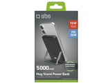 SBS Powerbank 1xUSB-C 5000mAh 15W Magsafe LCD Stand Black