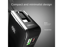 Charger l&#39;image dans la galerie, Batterie externe avec port USB et port Type-C, tous deux avec une lumière verte.
