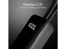 Charger l&#39;image dans la galerie, Gros plan d&#39;un appareil noir avec un écran affichant le pourcentage de batterie. Fond gris.
