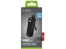 Charger l&#39;image dans la galerie, Batterie externe noire avec un câble USB-C et un écran affichant le niveau de charge.
