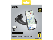 Charger l&#39;image dans la galerie, Support de téléphone de voiture dans une boîte. Le téléphone affiche une carte et texte &#39;Wireless Charger&#39;.

