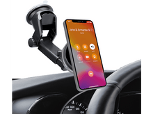 Charger l&#39;image dans la galerie, Un téléphone dans un support de voiture affichant un appel de &#39;Jane &amp; Armando&#39;.
