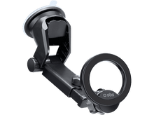 Charger l&#39;image dans la galerie, Support de téléphone de voiture noir. Base à ventouse, bras réglable et support circulaire.
