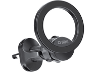 Anneau de support de téléphone de voiture noir. Il a une forme d'anneau. La marque est 'sbs' en bas.