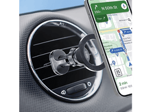 Charger l&#39;image dans la galerie, Un support de téléphone pour ventilation de voiture avec un téléphone affichant une application de navigation.
