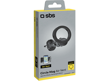 Charger l&#39;image dans la galerie, Boîte de support de téléphone de voiture SBS. Support noir, graphique de téléphone, texte blanc, boîte jaune, fond gris.
