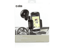 Charger l&#39;image dans la galerie, Un support de voiture avec un téléphone est dans son emballage. L&#39;emballage montre un intérieur de voiture.
