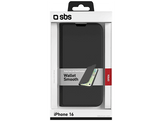 SBS Wallet Stand Case Étui de téléphone pour Apple iPhone 16 Noir