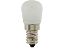 Une ampoule avec une base argentée et un dessus en verre dépoli blanc. Fond noir.