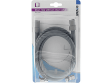 Charger l&#39;image dans la galerie, Un tuyau de vidange ondulé gris avec un clapet anti-retour, dans un emballage plastique.
