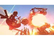 Charger l'image dans la galerie, Une scène d'un jeu vidéo. Deux personnages dans le ciel avec des machines volantes.
