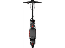 Charger l&#39;image dans la galerie, Une trottinette électrique vue d&#39;en haut, avec guidon, tige, plateau rouge et roue.
