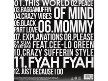 Charger l&#39;image dans la galerie, Dos de l&#39;album avec la liste des titres. Texte blanc sur fond noir.
