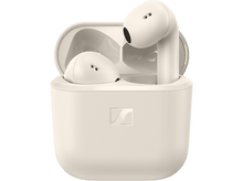 Charger l&#39;image dans la galerie, Écouteurs couleur crème dans l&#39;étui de chargement. Fond blanc.
