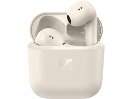 Écouteurs couleur crème dans l