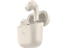 Charger l&#39;image dans la galerie, Écouteurs crème dans l&#39;étui de chargement. Fond blanc.
