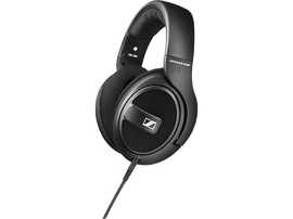 Casque Sennheiser noir. Texte : Sennheiser, HD 569.
