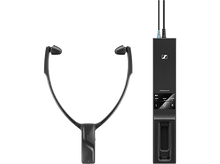 Charger l&#39;image dans la galerie, Écouteurs intra-auriculaires Sennheiser et une station de charge. Les écouteurs sont à gauche.
