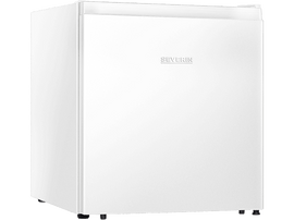 Mini-réfrigérateur SEVERIN blanc. Design simple et rectangulaire avec une porte et une poignée.