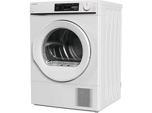 Charger l&#39;image dans la galerie, Un sèche-linge SHARP blanc, avec une porte circulaire et un affichage.

