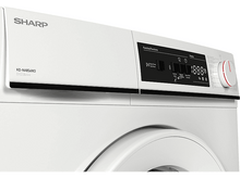 Charger l&#39;image dans la galerie, Panneau de commande de machine à laver blanc. Affichage noir avec des chiffres. Fond blanc.
