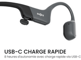 SHOKZ OpenRun USB-C Casque à conduction osseuse - Noir Oreillettes sans fil Noir
