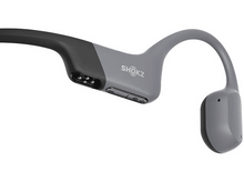 Charger l&#39;image dans la galerie, Casque à conduction osseuse Shokz gris et noir. Fond blanc.
