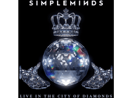Pochette d'album : Simple Minds. Boule de cristal avec couronne et mains. Fond noir. Texte : Diamants.