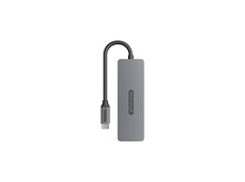 Charger l&#39;image dans la galerie, Un hub USB-C gris avec un câble et la marque SITECOM dessus.
