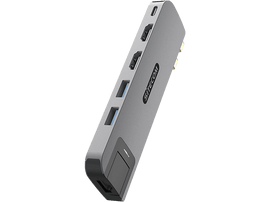 SITECOM Adaptateur multiport 6-en-2 Magsafe Mac Pro 14-16" Argenté / Noir (AC-1002)