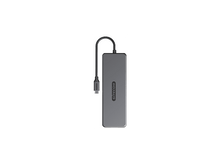 Charger l&#39;image dans la galerie, Un hub USB SITECOM gris avec un câble USB-C. Fond blanc.
