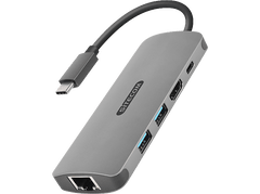 SITECOM Adaptateur USB-C - Ethernet - HDMI + USB-HUB 3.0 2 ports (CN-379)